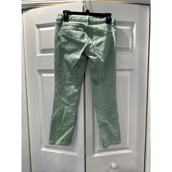 Tory Burch Jeans 26 Faded Green Alexa Cropped Skinny Stretch Women's Denim - Picture 3 of 6